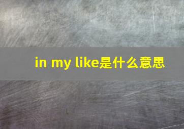 in my like是什么意思